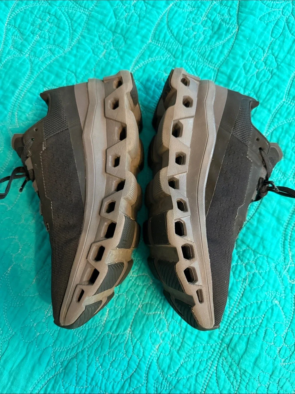 On Running Women’s Black Athletic Sneakers with Gray Sole Accents